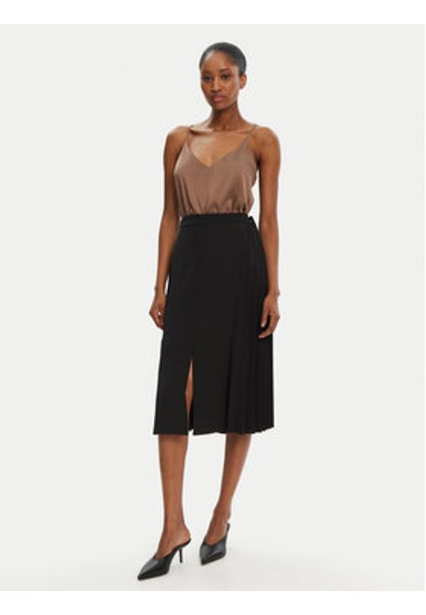 Rinascimento Spódnica midi CFC0122491003 Czarny Regular Fit. Kolor: czarny. Materiał: syntetyk