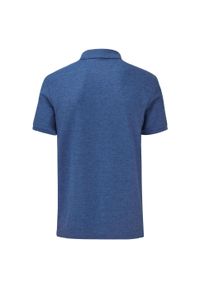 FRUIT OF THE LOOM - Koszulka Polo Męska Dopasowana. Typ kołnierza: polo. Kolor: niebieski. Materiał: poliester, bawełna