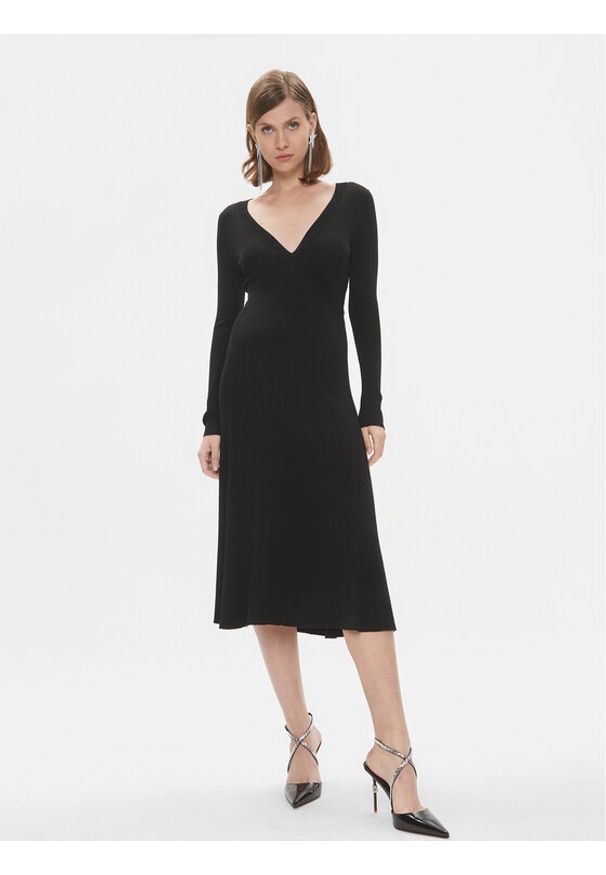 Pinko Sukienka dzianinowa Coccodrillo 102023 A18P Czarny Regular Fit. Kolor: czarny. Materiał: wiskoza
