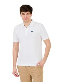 La Martina - LA MARTINA Białe męskie polo z małym logo, Rozmiar M. Typ kołnierza: polo. Kolor: biały #6