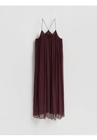 Reserved - Sukienka z wiskozy - bordowy. Kolor: czerwony. Materiał: wiskoza. Typ sukienki: proste #1