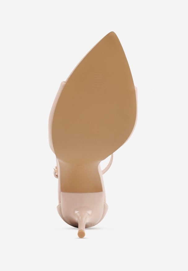 Born2be - Beżowe Sandały na Szpilce ze Sprzączką wokół Kostki Tini. Okazja: na co dzień. Zapięcie: sprzączka. Kolor: beżowy. Materiał: jeans. Obcas: na szpilce. Styl: casual, klasyczny, elegancki