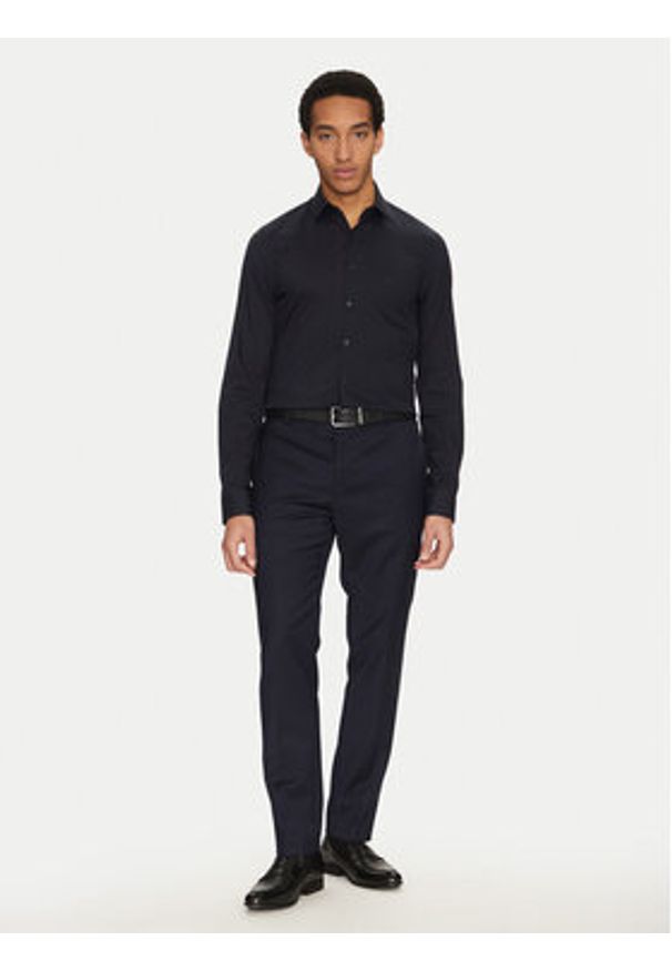 Calvin Klein Koszula K10K114356 Granatowy Regular Fit. Kolor: niebieski. Materiał: lyocell