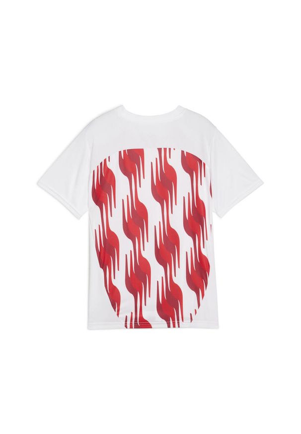 Puma - Młodzieżowa koszulka przedmeczowa z krótkim rękawem Girona FC PUMA White Red. Kolor: czerwony, biały, wielokolorowy. Długość rękawa: krótki rękaw. Długość: krótkie. Sport: piłka nożna