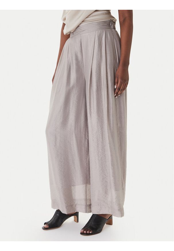 Eleh Spodnie materiałowe SS260269 Szary Wide Leg. Kolor: szary. Materiał: wiskoza
