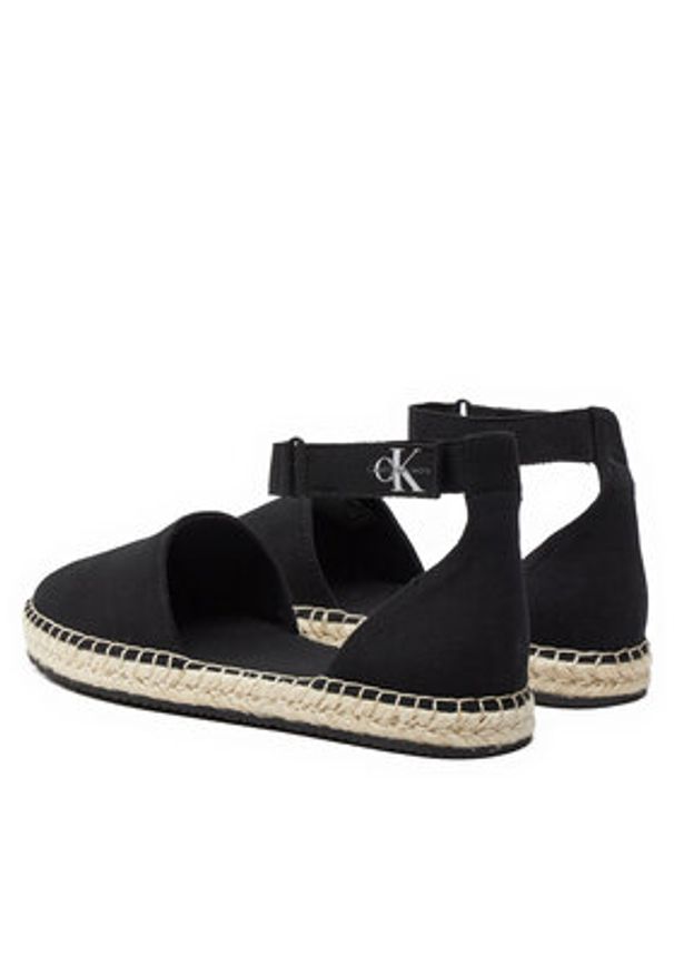 Calvin Klein Jeans Espadryle Ankle Espadrille Btw YW0YW01027 Czarny. Kolor: czarny. Materiał: materiał