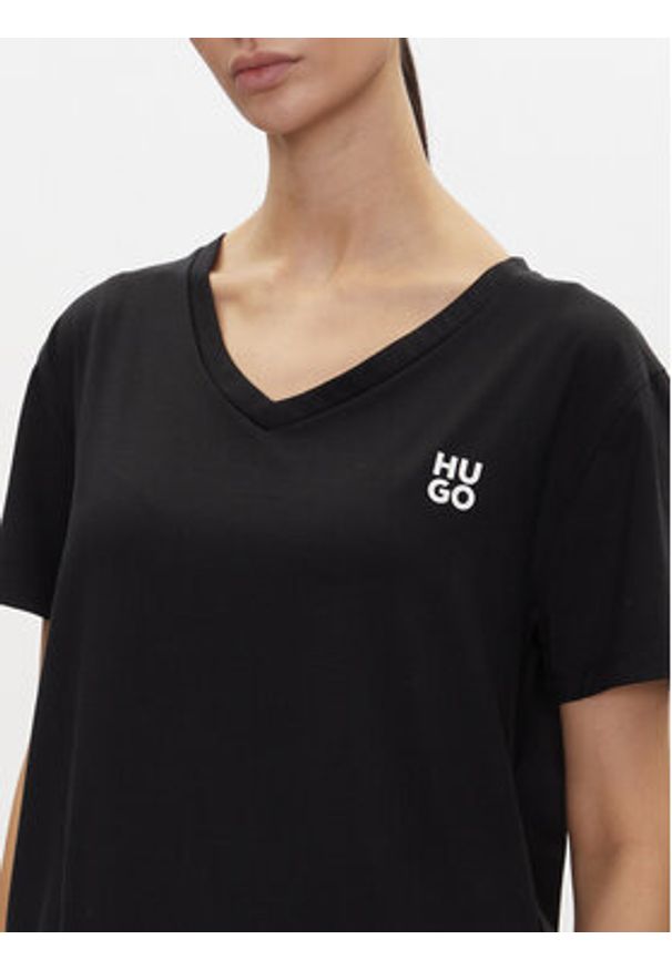 Hugo - HUGO T-Shirt Nika_T-Shirt 50540046 Czarny Regular Fit. Kolor: czarny. Materiał: bawełna