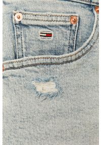 Tommy Jeans - Szorty jeansowe. Okazja: na co dzień. Kolor: niebieski. Materiał: tkanina, bawełna, denim, elastan. Wzór: gładki. Styl: casual #4