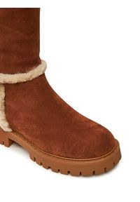 MICHAEL Michael Kors Kozaki Asher Suede and Faux Shearling Boot 40F4ASFB6S Brązowy. Kolor: brązowy. Materiał: skóra, zamsz