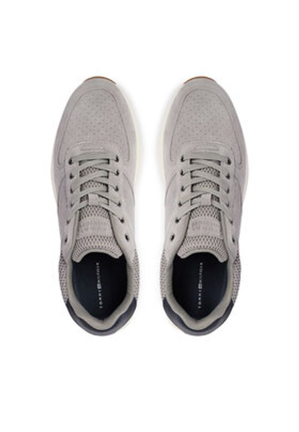 TOMMY HILFIGER - Tommy Hilfiger Sneakersy Newport Mix FM0FM05835 Szary. Kolor: szary. Materiał: skóra, zamsz