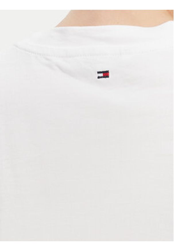 TOMMY HILFIGER - Tommy Hilfiger T-Shirt WW0WW45522 Biały Regular Fit. Kolor: biały. Materiał: bawełna