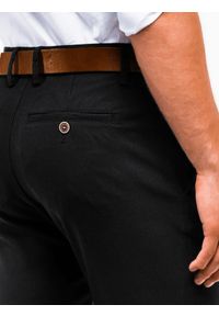 Ombre Clothing - Spodnie męskie chino P832 - czarne - M. Kolor: czarny. Materiał: tkanina, poliester, elastan, wiskoza. Styl: klasyczny, elegancki #2