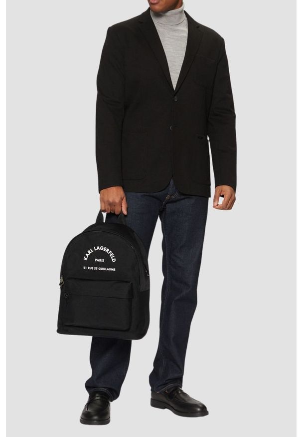 Karl Lagerfeld - KARL LAGERFELD Czarny męski plecak Nylon. Kolor: czarny. Materiał: nylon. Styl: casual