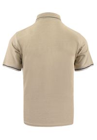 Męska, Bawełniana Koszulka Polo - Pako Jeans - Beżowa. Okazja: na co dzień. Typ kołnierza: polo. Kolor: brązowy, wielokolorowy, beżowy. Materiał: bawełna. Styl: casual #6