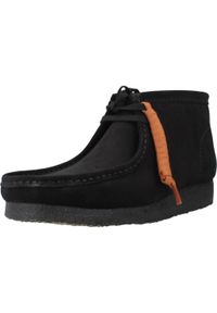 Clarks - CLARKS ORIGINALS WALLABEE BOOT Czarny. Kolor: czarny. Materiał: tkanina. Styl: sportowy