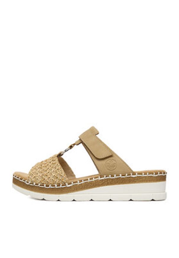 Rieker Klapki CEO-V1243-60 Beżowy. Kolor: beżowy. Materiał: skóra