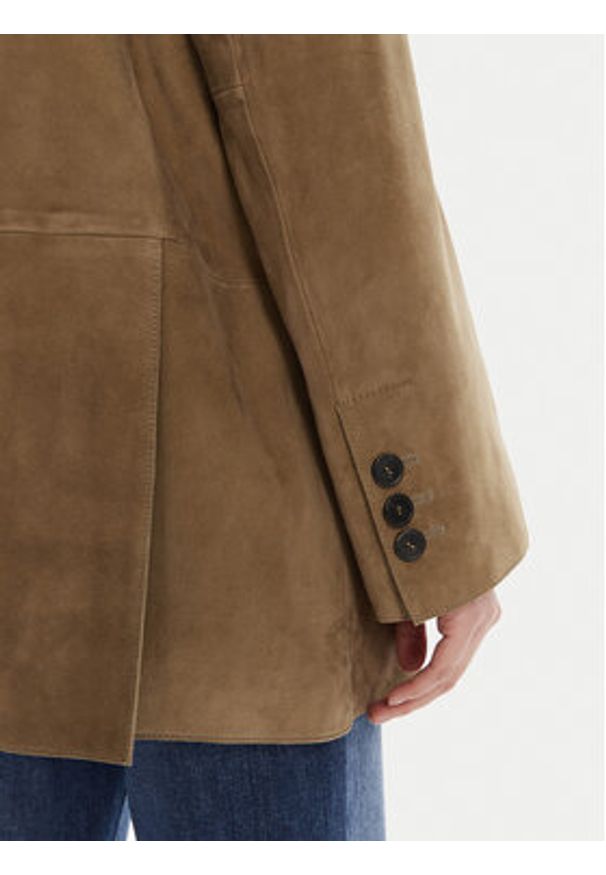 Weekend Max Mara Kurtka skórzana Rolanda 2525446071650 Brązowy Oversize. Kolor: brązowy. Materiał: skóra