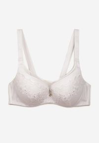 Renee - Biały Elegancki Biustonosz Push Up z Odpinanymi Ramiączkami Ursa. Kolor: biały. Rodzaj stanika: odpinane ramiączka, push-up