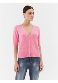 Please Kardigan M734723332 Różowy Regular Fit. Kolor: różowy. Materiał: syntetyk