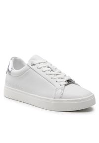 Sneakersy Calvin Klein Cupsole Lace Up HW0HW01326 White/Silver 0K8. Kolor: biały. Materiał: skóra #1