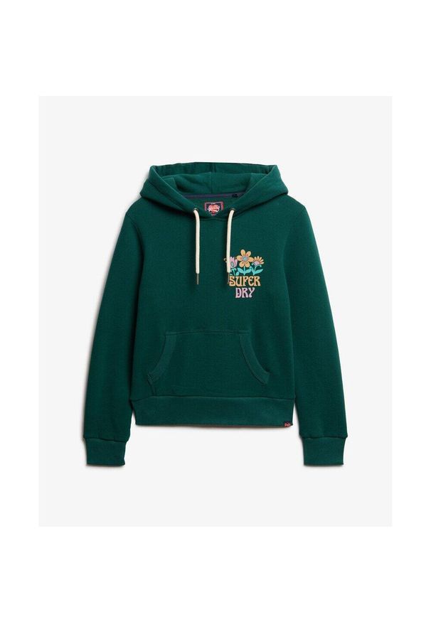 Bluza damska z kapturem Superdry Summer Garden. Typ kołnierza: kaptur. Kolor: zielony. Sezon: lato