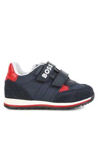 BOSS - Boss Sneakersy J09201 S Granatowy. Kolor: niebieski. Materiał: materiał