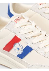 Big-Star - Sneakersy damskie ze skórzanymi wstawkami beżowe TT274161 801. Nosek buta: okrągły. Zapięcie: sznurówki. Kolor: beżowy. Materiał: skóra. Wzór: aplikacja, kolorowy. Sport: turystyka piesza #5