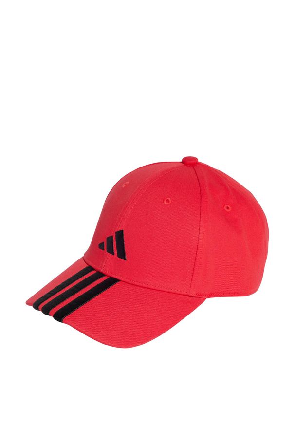 Adidas - Czapka 3-Stripes New Logo Baseball. Kolor: wielokolorowy, czarny, czerwony. Materiał: materiał. Styl: sportowy