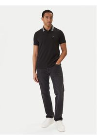 Calvin Klein Jeans Polo Monogram LV04RC276G Czarny Slim Fit. Typ kołnierza: polo. Kolor: czarny. Materiał: bawełna #5