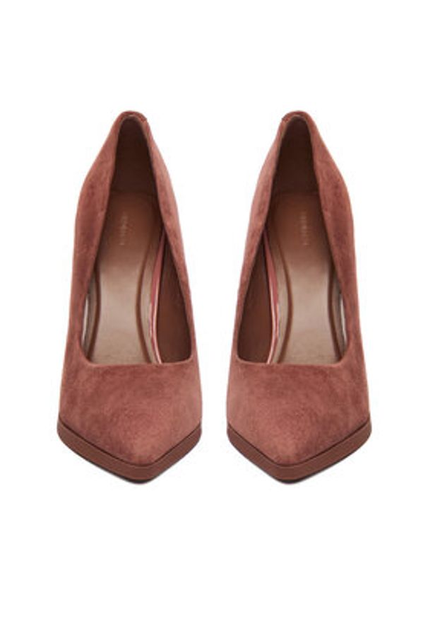 Gino Rossi - GINO ROSSI Szpilki EO-AZI-LT2472-1 Bordowy. Kolor: czerwony. Materiał: skóra, zamsz. Obcas: na szpilce