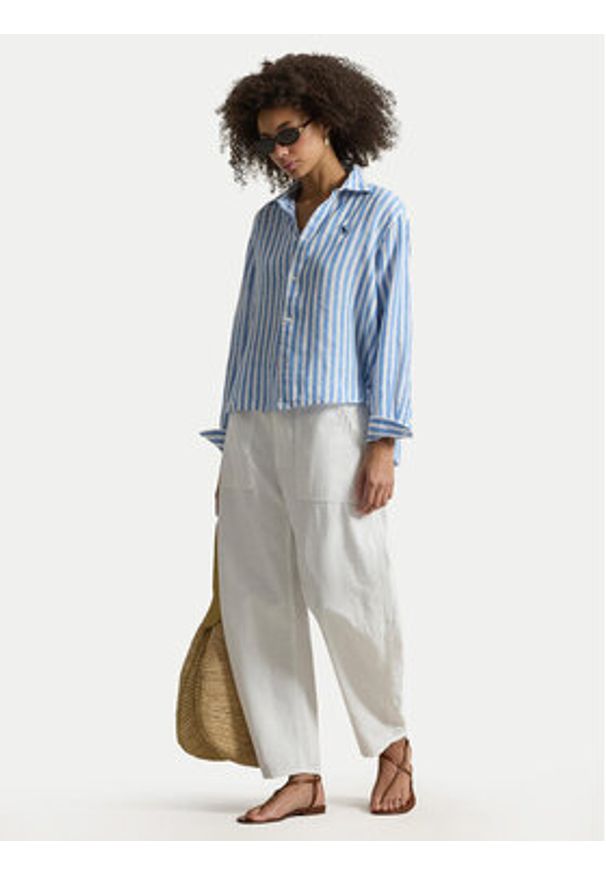 Polo Ralph Lauren Koszula 211935130500 Niebieski Relaxed Fit. Typ kołnierza: polo. Kolor: niebieski. Materiał: len