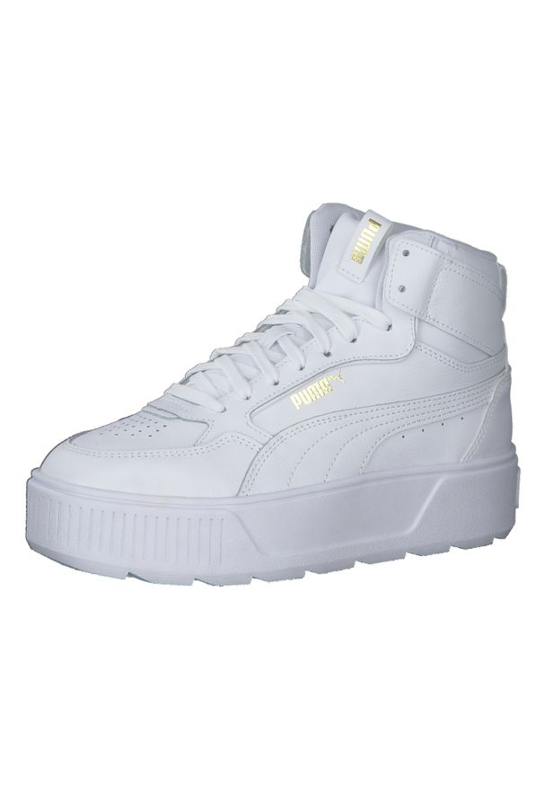 Buty do chodzenia damskie Puma Karmen Rebelle. Wysokość cholewki: za kostkę. Zapięcie: sznurówki. Kolor: biały. Materiał: guma, materiał, syntetyk. Szerokość cholewki: normalna. Sport: turystyka piesza