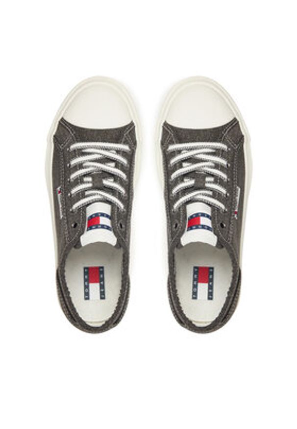 Tommy Jeans Sneakersy Tjw Foxing Flatform Lc EN0EN02736 Czarny. Kolor: czarny. Materiał: materiał