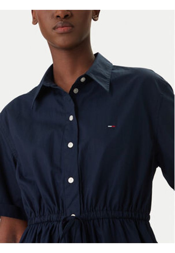Tommy Jeans Sukienka koszulowa DW0DW20617 Granatowy Regular Fit. Kolor: niebieski. Materiał: bawełna. Typ sukienki: koszulowe