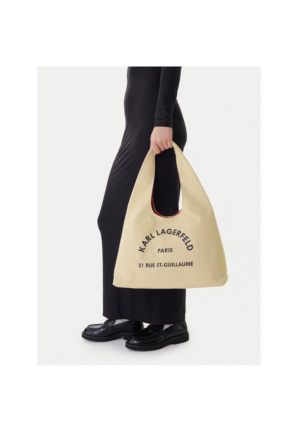 Karl Lagerfeld - Torebka KARL LAGERFELD. Kolor: beżowy