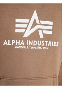 Alpha Industries Bluza Basic 178312 Brązowy Regular Fit. Kolor: brązowy. Materiał: bawełna #3