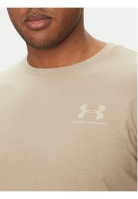 Under Armour T-Shirt Left Chest Logo SS 1326799 Beżowy Loose Fit. Kolor: beżowy. Materiał: syntetyk #5
