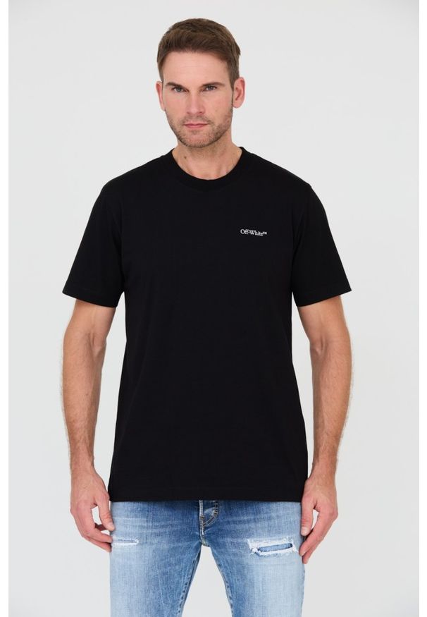 OFF-WHITE Czarny męski t-shirt, Rozmiar S. Kolor: czarny