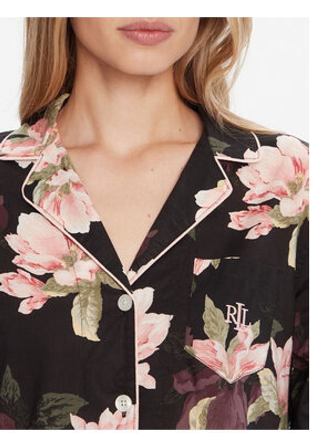 Lauren Ralph Lauren - LAUREN RALPH LAUREN Piżama ILN92438 Czarny Regular Fit. Kolor: czarny. Materiał: bawełna