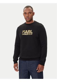 Karl Lagerfeld - KARL LAGERFELD Bluza 705091 554917 Czarny Regular Fit. Typ kołnierza: dekolt w karo. Kolor: czarny. Materiał: bawełna #1