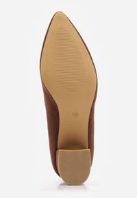Born2be - Brązowe Czółenka Vices na Obcasie ze Skórzaną Wkładką Valaria. Okazja: na spotkanie biznesowe, do pracy. Kolor: brązowy. Materiał: skóra. Obcas: na obcasie. Styl: biznesowy, elegancki, wizytowy. Wysokość obcasa: średni #4