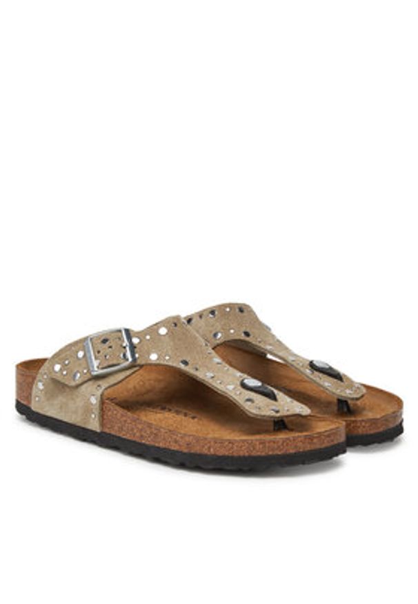 Birkenstock Japonki Gizeh Rivet 1029467 Brązowy. Kolor: brązowy. Materiał: zamsz, skóra
