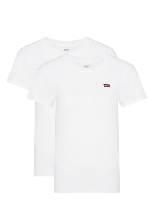Levi's® Komplet 2 t-shirtów Essential 004AO-0002 Biały Slim Fit. Kolor: biały. Materiał: bawełna