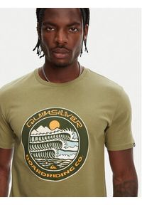 Quiksilver T-Shirt Ev Three Seas Ss EQYZT08051 Khaki Regular Fit. Kolor: brązowy. Materiał: bawełna #5