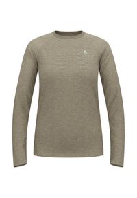 Koszulka damska Odlo ESSENTIAL SEAMLESS T-shirt crew neck l/s. Kolor: zielony. Długość rękawa: długi rękaw