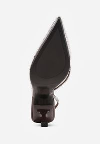 Renee - Brązowe Szpilki Slingback z Transparentną Cholewką i Cyrkoniami Liaceran. Okazja: na imprezę. Kolor: brązowy. Szerokość cholewki: normalna. Obcas: na szpilce. Styl: wizytowy, glamour #8