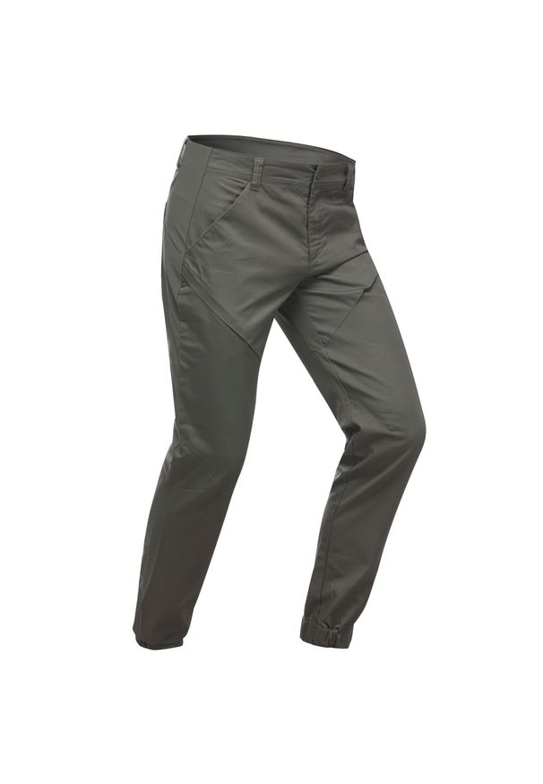 quechua - Spodnie turystyczne męskie Quechua NH500 Slim. Kolor: brązowy, wielokolorowy, zielony. Materiał: elastan, bawełna, tkanina, poliester, materiał