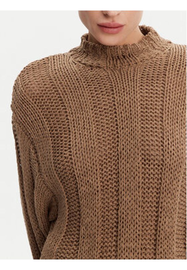 TOMMY HILFIGER - Tommy Hilfiger Sweter WW0WW44486 Brązowy Relaxed Fit. Kolor: brązowy. Materiał: bawełna