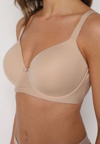 Born2be - Beżowy Gładki Biustonosz Klasyczny Idahlina. Kolor: beżowy. Wzór: gładki #2