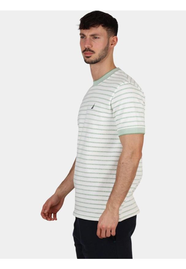T-shirt męski Nautica Rezzola. Kolor: zielony, biały, wielokolorowy